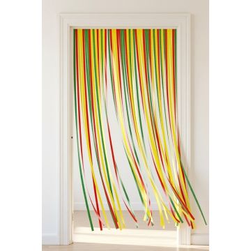 Deurgordijn Rood geel groen Carnaval