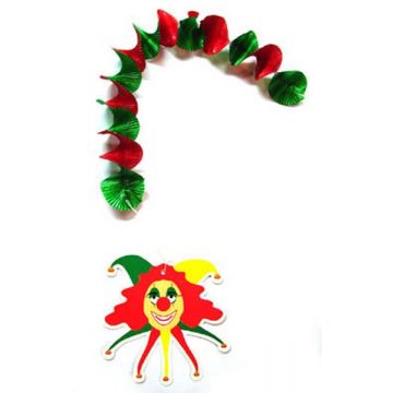 Carnaval hanger clown, 3 st