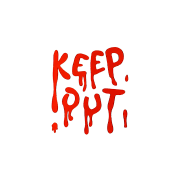 Halloween Gel raamsticker Keep Out bloed
