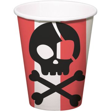 Piraten feestje bekers, 8 st