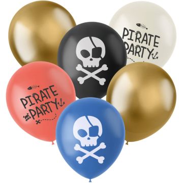 Piraten feestje ballonnen, 6st