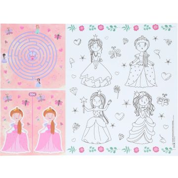 Prinses placemats kleurplaat, 6 st