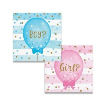 Gender reveal servetten