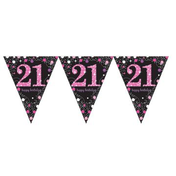 Slinger 21 zwart roze verjaardag
