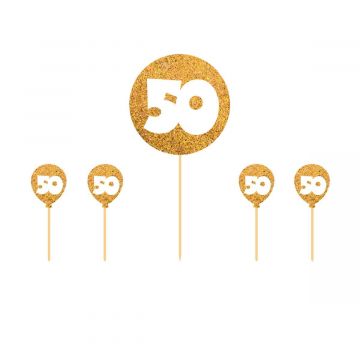 50 jaar goud taart topper