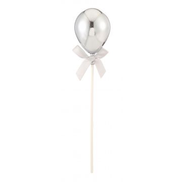 Taarttopper ballon zilver