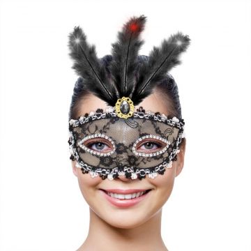 Venetiaans masker zwart led