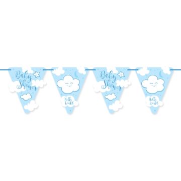 Vlaggenlijn baby shower blauw