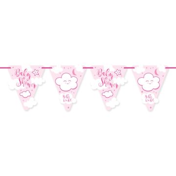 Vlaggenlijn Baby shower roze