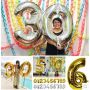 Opblaascijfer 4 goud, 86 cm