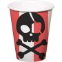 Bekers pirate party 8 stuks met doodskop